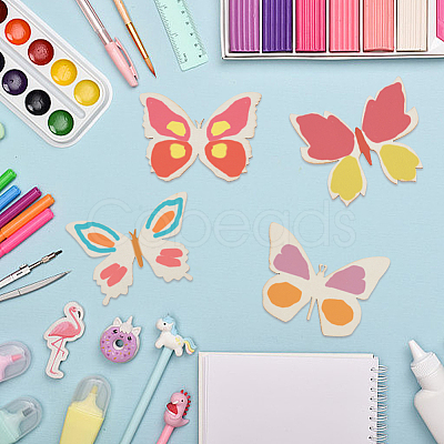48Pcs 4 Style Unfinished Wood Cutouts WOOD-GO0001-01-1