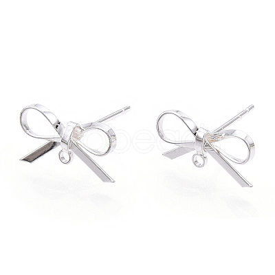 Brass Stud Earring Findings KK-S350-013S-1
