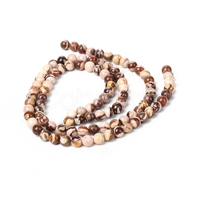 Natural Zebra Jasper Round Bead Strands G-M172-10mm-02-1-1