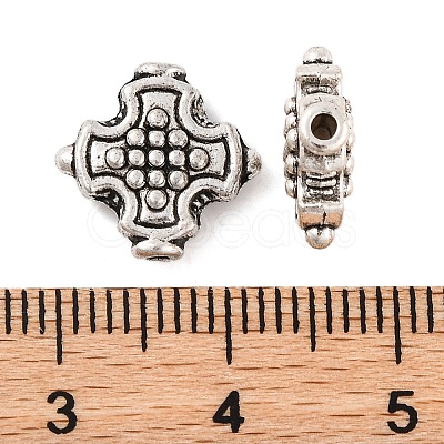 Cross Tibetan Style Alloy Beads TIBEB-ZN-3284-AS-RS-1