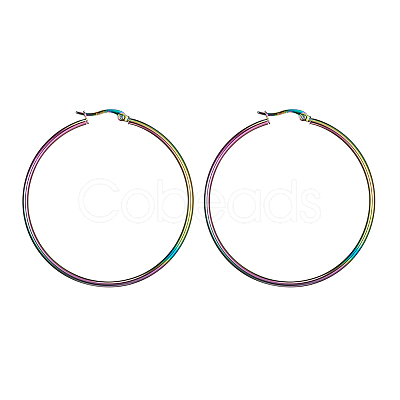 304 Stainless Steel Big Hoop Earrings EJEW-F105-04M-1