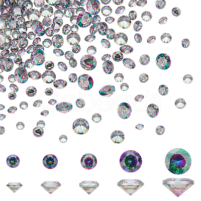 5 Style Cubic Zirconia Pointed Back Cabochons ZIRC-PH0001-41-1