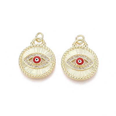 Brass Micro Pave Cubic Zirconia Pendants KK-N287-42G-01-1