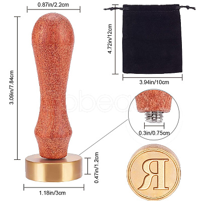 1Pc Golden Tone Brass Stamp Head DIY-CA0006-33R-1