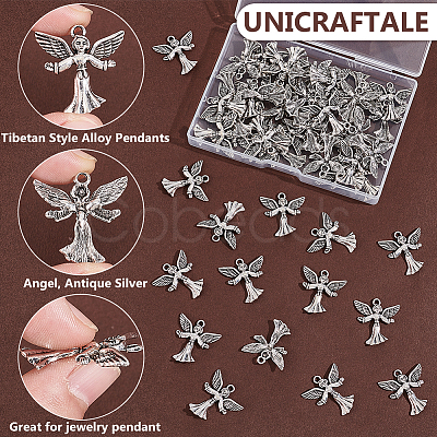 50Pcs Tibetan Style Alloy Pendants TIBEP-UN0001-16-1