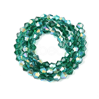 AB Color Plated Transparent Glass Beads Strands GLAA-G127-01-02H-1
