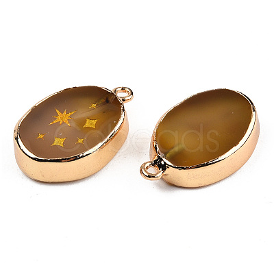 Natural Agate Pendants G-N326-155D-1