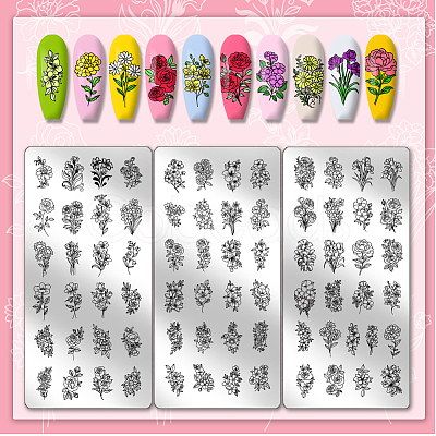 Stainless Steel DIY Nail Art Templates MRMJ-WH0092-087-1