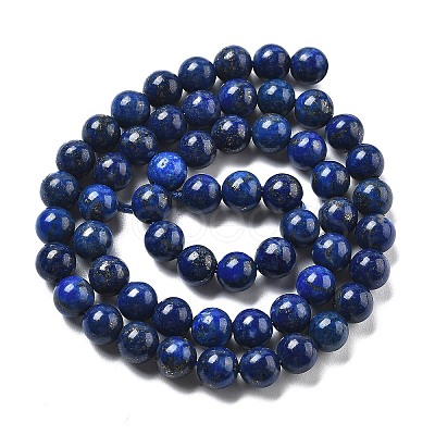 Natural Dyed Lapis Lazuli Bead Strands G-G953-04-6mm-1