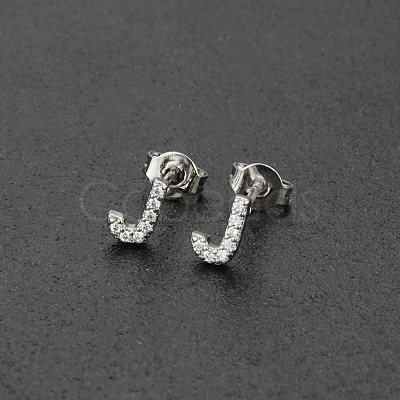 Brass Micro Pave Clear Cubic Zirconia Stud Earrings FS-WGC2F12-10-1