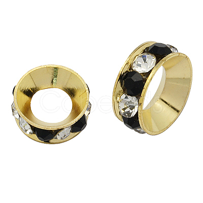 Brass Rhinestone Spacer Beads RB-A020-9mm-37G-1