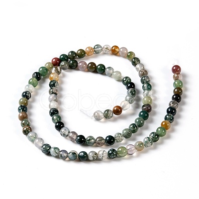 Round Natural Indian Agate Beads Strands X-G-S122-6mm-1