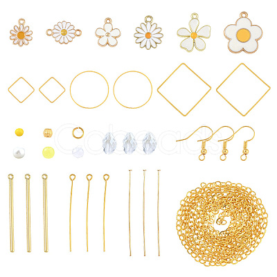 DIY Daisy Dangle Earrings Making Kits DIY-YW0016-27-1
