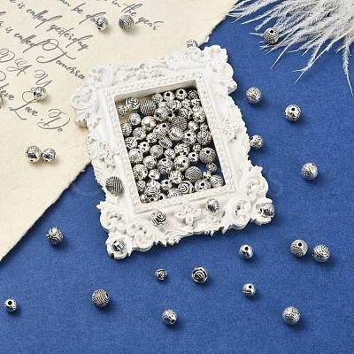 100Pcs 10 Styles Tibetan Style Alloy Beads FIND-CJ0003-19-1