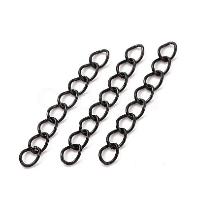 Ion Plating(IP) 304 Stainless Steel Curb Chains Extender STAS-WH0032-02B-EB-1