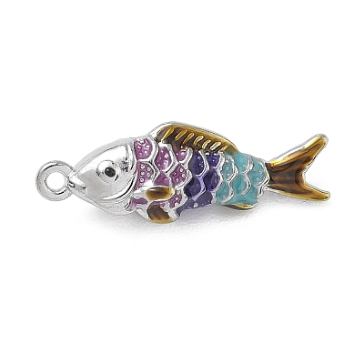 304 Stainless Steel Enamel Pendants STAS-I369-02P-01-1