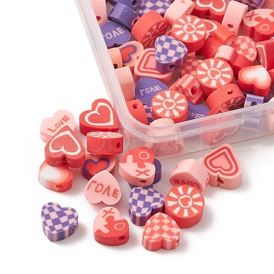 100Pcs 5 Style Handmade Polymer Clay Beads CLAY-FS0001-34-1