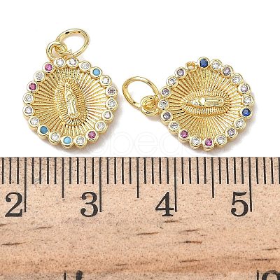 Holy Virgin Theme Brass Cubic Zirconia Pendants KK-L253-32G-04-1