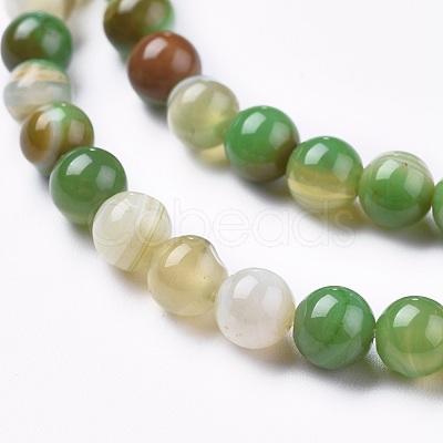 Natural Striped Agate/Banded Agate Beads Strands G-I261-C04-6mm-1