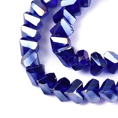 Electroplate Transparent Glass Beads Strands EGLA-Q139-01A-A25-1