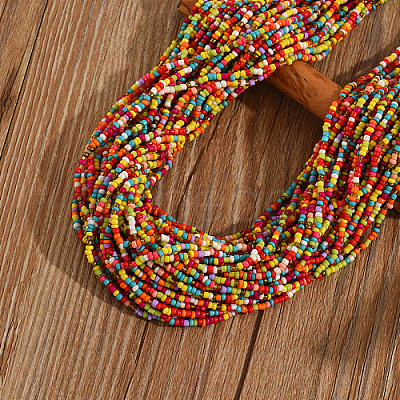 Plastic Beaded Multi-strand Necklaces ZG0249-4-1