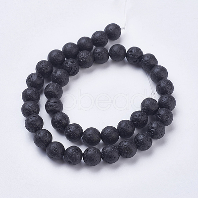 Natural Lava Rock Beads Strands G-J346-37-10mm-1