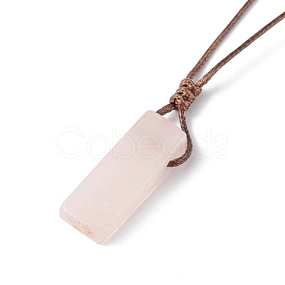 Natural Mixed Gemstone Nugget Pendant Necklace with Waxed Cord for Women NJEW-F306-01-1