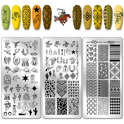 Stainless Steel DIY Nail Art Templates MRMJ-WH0092-080-1
