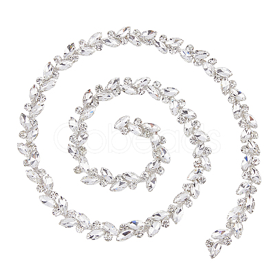 Glass Rhinestone Handmade Beaded Chains FIND-WH0161-66A-1