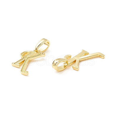 Rack Plating Eco-Friendly Brass Letter Pendants KK-K265-02G-K-1