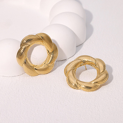 304 Stainless Steel Stud Earrings FS-WG05E3D-01-1