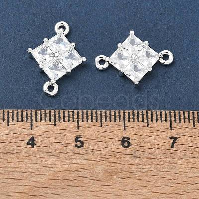 Brass Pave Clear Cubic Zirconia Connector Charms CU-CBAB0CF-03S-1