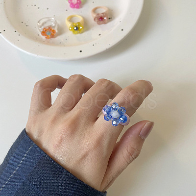 Retro Lovely Resin and Quartz Crystal Finger Rings FS-WG43D53-03-1