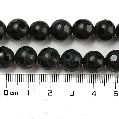 Natural Black Onyx Round Bead Strands G-L271-02-10mm-1