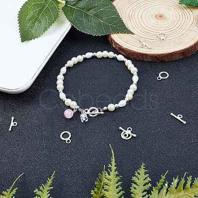 5Pcs 925 Sterling Silver Toggle Clasps STER-CA0001-09-1