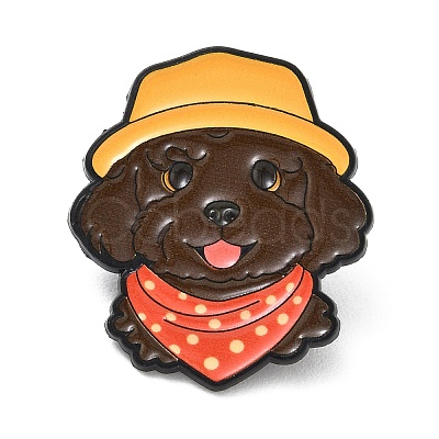 Poodle in Bucket Hat Alloy Enamel Pins AL-CBA6DDE-03A-1