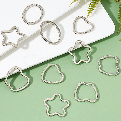 CHGCRAFT 50Pcs 5 Style Iron Keychain Clasps FIND-CA0003-95-1