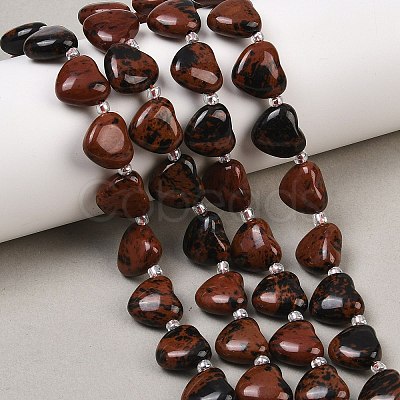 Natural Mahogany Obsidian Beads Strands G-NH0069-A09-1