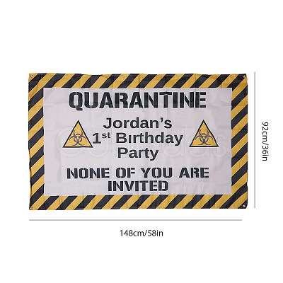 Polyester Quarantine Birthday Decorations Banner AJEW-GF0001-65-1