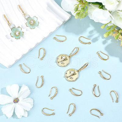 20Pcs Brass Earring Hooks KK-BBC0024-44-1