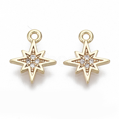 Brass Micro Pave Cubic Zirconia Charms X-KK-S348-498-NF-1