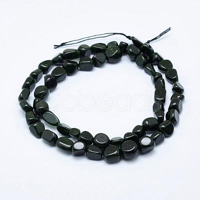 Synthetic Green Goldstone Beads Strands G-K203-37-1