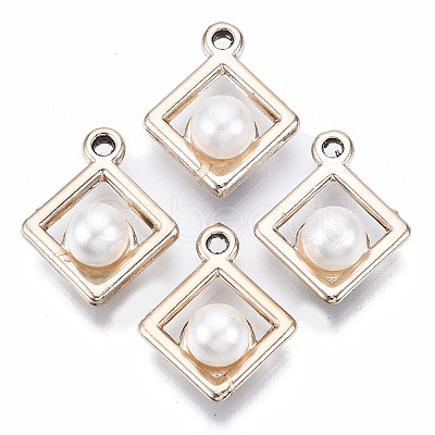 ABS Plastic Imitation Pearl Pendants OACR-R248-006LG-1