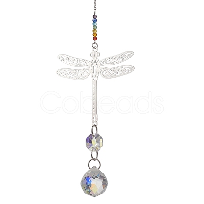 Glass Teardrop Hanging Suncatchers HJEW-JM04654-02-1