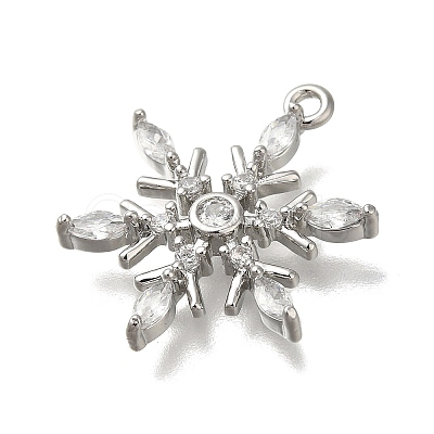 Rack Plating Brass Micro Pave Cubic Zirconia Pendants KK-M014-10B-P-1