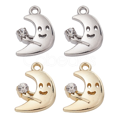 4Pcs 2 Colors Rack Plating Alloy Rhinestone Pendants FIND-YW0003-60-1
