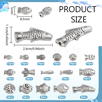 142Pcs 16 Styles Tibetan Style Zinc Alloy Beads FIND-PH0062-06-1