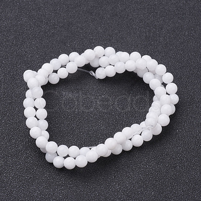 Natural White Jade Beads Strands X-GSR10mmC067-1