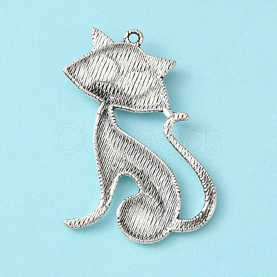 Tibetan Style Alloy Kitten Pendants TIBEP-22758-AS-NR-1