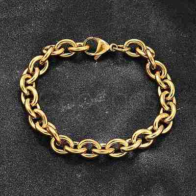 304 Stainless Steel Cable Chain Bracelets for Women BJEW-Q050-01B-G-1